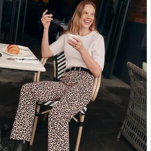 NWT Ann Taylor Petite Weekend Collection Hi Rise Leopard Print Skinny Pants